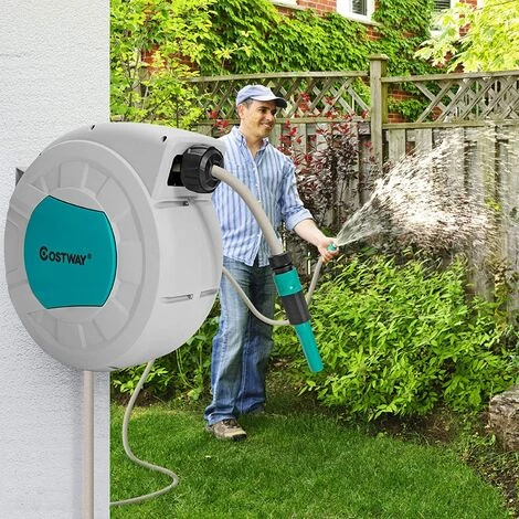 COSTWAY Enrouleur De Tuyau à Eau Rétractable 1/2", Dévidoir Mural Pivotant Pour Tuyau D’Air Pour Compresseur Avec Structure Robuste Et Pression De 120 PSI(Enrouleur De Tuyau à Air) 4 COSTWAY Enrouleur De Tuyau à Eau Rétractable 1/2", Dévidoir Mural Pivotant Pour Tuyau D’Air Pour Compresseur Avec Structure Robuste Et Pression De 120 PSI(Enrouleur De Tuyau à Air) – Image 2