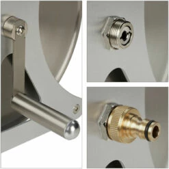 Relaxdays Enrouleur Pour Tuyau Métal, Dévidoir Vide, Acier Inoxydable & Aluminium, Sol & Mur, 30,5x45x36,5 Cm, Argenté 9 Relaxdays Enrouleur Pour Tuyau Métal, Dévidoir Vide, Acier Inoxydable & Aluminium, Sol & Mur, 30,5x45x36,5 Cm, Argenté -Tuyau d'arrosage Soldes 26751385 3