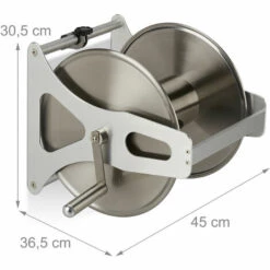 Relaxdays Enrouleur Pour Tuyau Métal, Dévidoir Vide, Acier Inoxydable & Aluminium, Sol & Mur, 30,5x45x36,5 Cm, Argenté 11 Relaxdays Enrouleur Pour Tuyau Métal, Dévidoir Vide, Acier Inoxydable & Aluminium, Sol & Mur, 30,5x45x36,5 Cm, Argenté -Tuyau d'arrosage Soldes 26751385 5