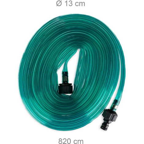 Relaxdays Tuyau D’arrosage, Lance à Eau D’irrigation Plate, Pour Le Jardin, Trous, Prêt à La Connexion, 8,2 Mètres, Vert 6 Relaxdays Tuyau D’arrosage, Lance à Eau D’irrigation Plate, Pour Le Jardin, Trous, Prêt à La Connexion, 8,2 Mètres, Vert – Image 4