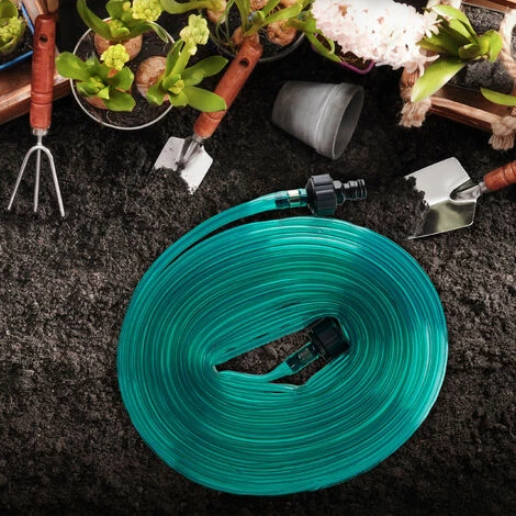 Relaxdays Tuyau D’arrosage, Lance à Eau D’irrigation Plate, Pour Le Jardin, Trous, Prêt à La Connexion, 8,2 Mètres, Vert 7 Relaxdays Tuyau D’arrosage, Lance à Eau D’irrigation Plate, Pour Le Jardin, Trous, Prêt à La Connexion, 8,2 Mètres, Vert – Image 5