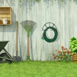 Relaxdays Support Tuyau D’arrosage, Pour 45 M & 5/8", Enrouleur, Dévidoir, Acier, Montage Mural, Rond, Jardin, Noir 9 Relaxdays Support Tuyau D’arrosage, Pour 45 M & 5/8", Enrouleur, Dévidoir, Acier, Montage Mural, Rond, Jardin, Noir -Tuyau d'arrosage Soldes 27571488 3