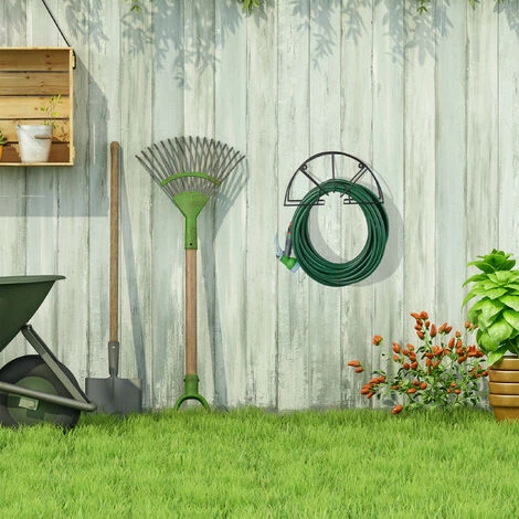 Relaxdays Support Tuyau D’arrosage, Pour 45 M & 5/8", Enrouleur, Dévidoir, Acier, Montage Mural, Rond, Jardin, Noir 5 Relaxdays Support Tuyau D’arrosage, Pour 45 M & 5/8", Enrouleur, Dévidoir, Acier, Montage Mural, Rond, Jardin, Noir – Image 3