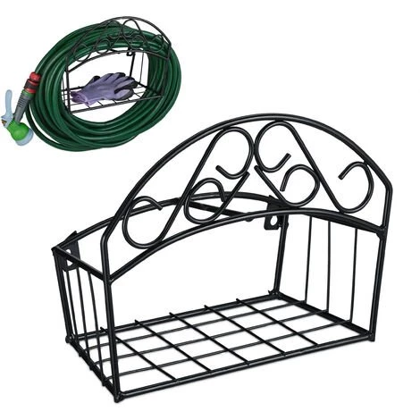 Relaxdays Support Tuyau D’arrosage, Montage Mural, Pour 30 M & 5/8", Enrouleur, Dévidoir, Métal, Pour Le Jardin, Noir 3 Relaxdays Support Tuyau D’arrosage, Montage Mural, Pour 30 M & 5/8", Enrouleur, Dévidoir, Métal, Pour Le Jardin, Noir