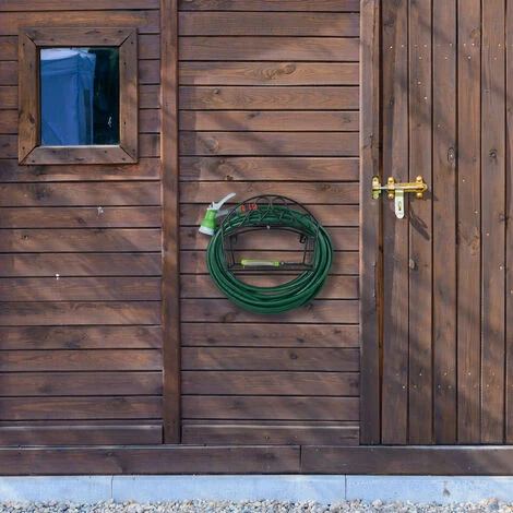 Relaxdays Support Tuyau D’arrosage, Montage Mural, Pour 30 M & 5/8", Enrouleur, Dévidoir, Métal, Pour Le Jardin, Noir 5 Relaxdays Support Tuyau D’arrosage, Montage Mural, Pour 30 M & 5/8", Enrouleur, Dévidoir, Métal, Pour Le Jardin, Noir – Image 3