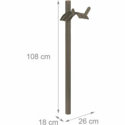 Relaxdays Support Tuyau D’arrosage, Autonome, Enrouleur Debout, Acier, Solide, Dérouleur Droit, HLP 108x26x18cm, Brun -Tuyau d'arrosage Soldes 27638931 5