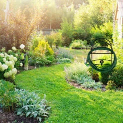 Relaxdays Porte-tuyau D’arrosage Avec Robinet, 2x Connecteurs 3/4", Adaptateurs 1/2" Inclus, Acier, 122x43,5x25 Cm, Noir -Tuyau d'arrosage Soldes 27638946 5