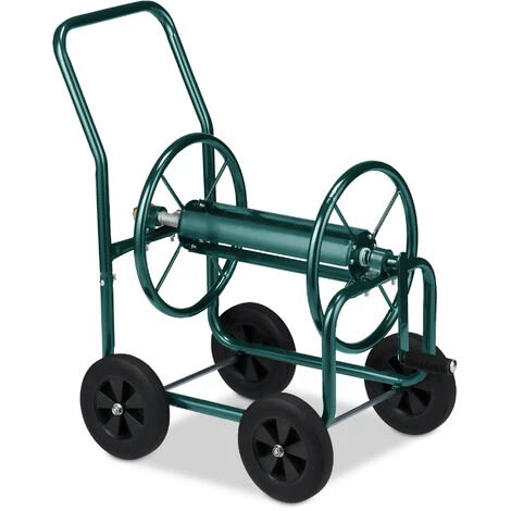 Relaxdays Dévidoir Tuyau D’arrosage, Connexion 1/2" & 3/4", Jusqu’à 60 M De Long, 4 Roues En Caoutchouc, Métal, Vert 4 Relaxdays Dévidoir Tuyau D’arrosage, Connexion 1/2" & 3/4", Jusqu’à 60 M De Long, 4 Roues En Caoutchouc, Métal, Vert – Image 2