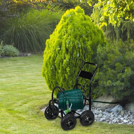 Relaxdays Dévidoir Tuyau D’arrosage, Métal, Connexion 1/2" & 3/4", Tambour Mobile, Jusqu’à 75 M De Long, 4 Roues, Noir 6 Relaxdays Dévidoir Tuyau D’arrosage, Métal, Connexion 1/2" & 3/4", Tambour Mobile, Jusqu’à 75 M De Long, 4 Roues, Noir – Image 4