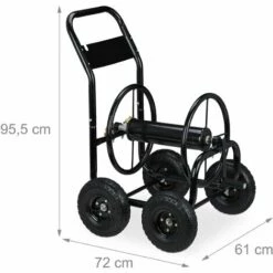 Relaxdays Dévidoir Tuyau D’arrosage, Métal, Connexion 1/2" & 3/4", Tambour Mobile, Jusqu’à 75 M De Long, 4 Roues, Noir 11 Relaxdays Dévidoir Tuyau D’arrosage, Métal, Connexion 1/2" & 3/4", Tambour Mobile, Jusqu’à 75 M De Long, 4 Roues, Noir -Tuyau d'arrosage Soldes 27820068 5