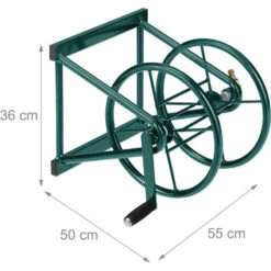Relaxdays Dévidoir Mural, Enrouleur Pour 60m De Tuyau D’arrosage, Raccords 3/4'', Adaptateur 1/2'', Support, Acier, Vert -Tuyau d'arrosage Soldes 27849677 5