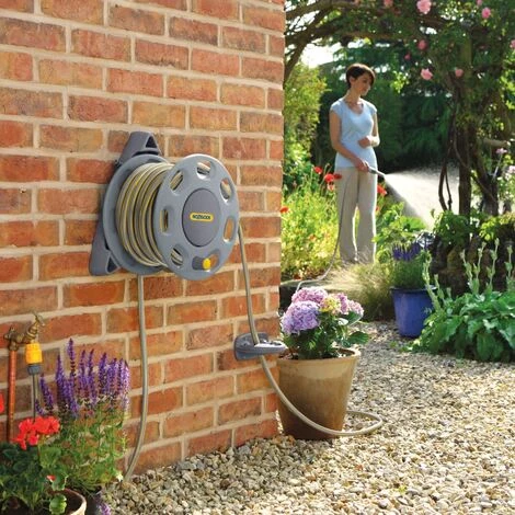 Hozelock Enrouleur Mural Pour Tuyau De 30 M Avec Tuyau De 15 M - Gris 4 Hozelock Enrouleur Mural Pour Tuyau De 30 M Avec Tuyau De 15 M - Gris – Image 2