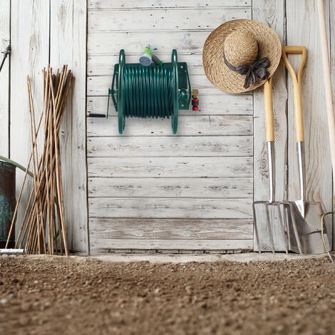 Relaxdays Dévidoir Mural, Acier, Pour 60m De Tuyau D’arrosage, Raccords 3/4'', Enrouleur, Support, HLP 42x53x46 Cm, Vert 5 Relaxdays Dévidoir Mural, Acier, Pour 60m De Tuyau D’arrosage, Raccords 3/4'', Enrouleur, Support, HLP 42x53x46 Cm, Vert – Image 3