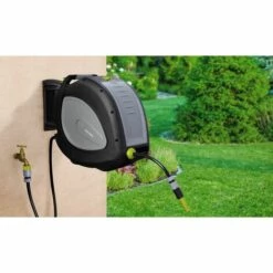 Jardibric Dévidoir Mural Automatique 35m Ø12.5mm Rétractable Avec Rallonge + Nez De Robinet + Raccords + Lance D'arrosage 6 Jardibric Dévidoir Mural Automatique 35m Ø12.5mm Rétractable Avec Rallonge + Nez De Robinet + Raccords + Lance D'arrosage -Tuyau d'arrosage Soldes 28392420 2