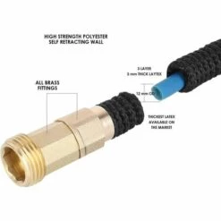 FIXKIT Tuyau D'arrosage Tuyau Flexible Tuyau D'eau Tuyau Extensible à 8 Fonctions Elastique Flexible Pour Irrigation Et Nettoyage Du Jardin Noir (30m) 8 FIXKIT Tuyau D'arrosage Tuyau Flexible Tuyau D'eau Tuyau Extensible à 8 Fonctions Elastique Flexible Pour Irrigation Et Nettoyage Du Jardin Noir (30m) -Tuyau d'arrosage Soldes 29551790 2