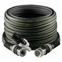 FITT FORCE 5/8" 15 M, Tuyau D'arrosage Compact Et Léger Pour Usage Intensif Avec Lance, Couleur Gris Avec Des Lignes Vertes