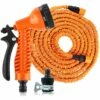 DONTODENT Connecteur De Tuyau D'arrosage Avec Commandes : Tuyau D'arrosage Extensible, Tuyau Rétractable De 15 M, Raccords 3/4" Et 1/2" Tuyau D'eau Flexible En Laiton Massif – Orange, Connecteur De Tuyau Pour Régler Ou Arrêter Le Long Du Débit D'eau Douce Dans Le C -Tuyau d'arrosage Soldes 30084574 1
