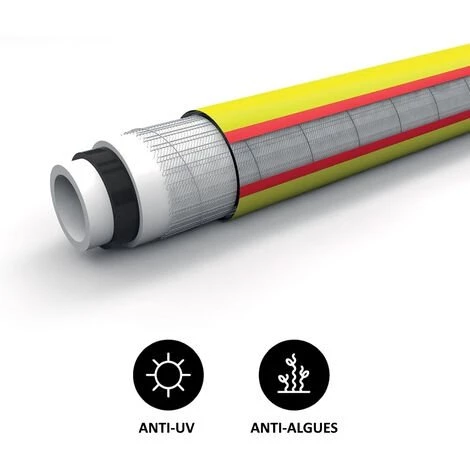 HUGGY TUYAUX Tuyau D'arrosage 5 Couches Ø 15 Mm (5/8 Pouce) - Longueur 50 Mètres 4 HUGGY TUYAUX Tuyau D'arrosage 5 Couches Ø 15 Mm (5/8 Pouce) - Longueur 50 Mètres – Image 2