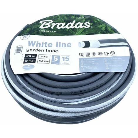BRADAS WHITE LINE Tuyau D'arrosage 5 Couches Ø12,5 Mm (1/2 ) 20 Mètres 3 BRADAS WHITE LINE Tuyau D'arrosage 5 Couches Ø12,5 Mm (1/2 ) 20 Mètres