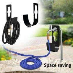 BEARSU Support De Tuyau Extensible Noir Jardin Support De Tuyau En Métal Robuste Support De Tuyau D'arrosage Mural Support De Tuyau Crochet Pour Tuyau D'eau -Tuyau d'arrosage Soldes 31607872 3