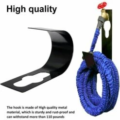 BEARSU Support De Tuyau Extensible Noir Jardin Support De Tuyau En Métal Robuste Support De Tuyau D'arrosage Mural Support De Tuyau Crochet Pour Tuyau D'eau -Tuyau d'arrosage Soldes 31607872 4