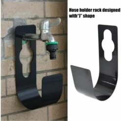 BEARSU Support De Tuyau Extensible Noir Jardin Support De Tuyau En Métal Robuste Support De Tuyau D'arrosage Mural Support De Tuyau Crochet Pour Tuyau D'eau -Tuyau d'arrosage Soldes 31607872 5