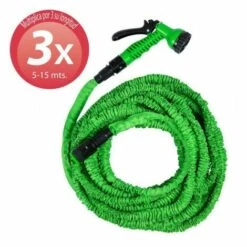 SATURNIA Irrigazione Flessibile Estensibile Da 5 A 15 Metri Con Pistola A 7 Posizioni