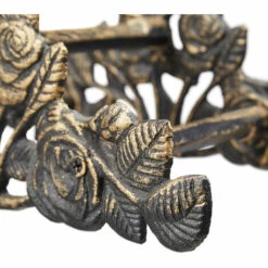 Relaxdays Porte Tuyau Arrosage Support Tuyau Arrosage Fonte Fer Motifs Roses HxlxP: 13 X 27 X 15 Cm, Bronze -Tuyau d'arrosage Soldes 31791065 5