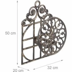 Relaxdays Porte Tuyau Arrosage Support Tuyau Arrosage Fonte Fer HxlxP: 50 X 32 X 20 Cm, Bronze -Tuyau d'arrosage Soldes 31791076 5