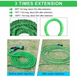 HAPPYSHOPPING Tuyau Telescopique Haute Pression 3 Fois, Ensemble De Pistolet A Eau Haute Pression Pour Lavage De Voiture, 50 Pieds Vert - 50 Pieds Vert 10 HAPPYSHOPPING Tuyau Telescopique Haute Pression 3 Fois, Ensemble De Pistolet A Eau Haute Pression Pour Lavage De Voiture, 50 Pieds Vert - 50 Pieds Vert -Tuyau d'arrosage Soldes 32698708 4
