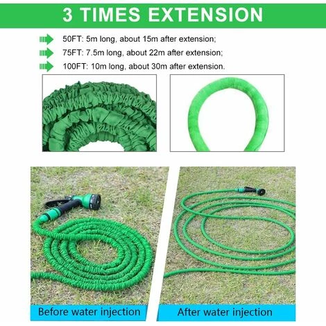 HAPPYSHOPPING Tuyau Telescopique Haute Pression 3 Fois, Ensemble De Pistolet A Eau Haute Pression Pour Lavage De Voiture, 50 Pieds Vert - 50 Pieds Vert 6 HAPPYSHOPPING Tuyau Telescopique Haute Pression 3 Fois, Ensemble De Pistolet A Eau Haute Pression Pour Lavage De Voiture, 50 Pieds Vert - 50 Pieds Vert – Image 4