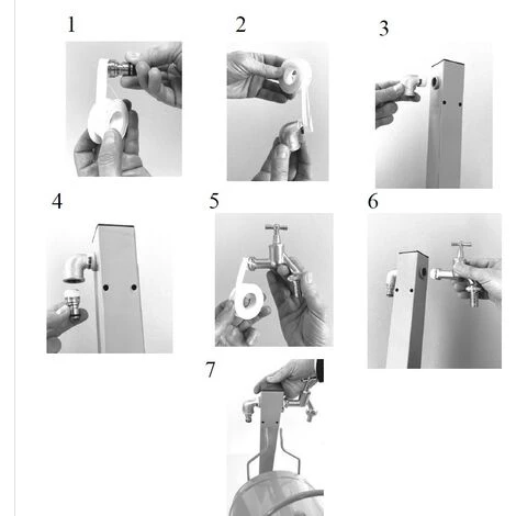 BANYO Colonne Jardin Avec Support Tuyau Acier Revetement Par Poudre 4 BANYO Colonne Jardin Avec Support Tuyau Acier Revetement Par Poudre – Image 2