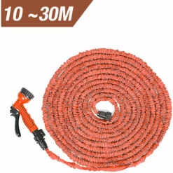 SKECTEN 100FT 30m Tuyau D'arrosage Extensible Rétractable Avec 7 Fonction Pistole - Orange