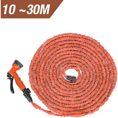 SKECTEN 100FT Tuyaux D'arrosage Extensible Rétractable 10m/30M Avec Pistolet 7 Fonctions Orange 3 SKECTEN 100FT Tuyaux D'arrosage Extensible Rétractable 10m/30M Avec Pistolet 7 Fonctions Orange