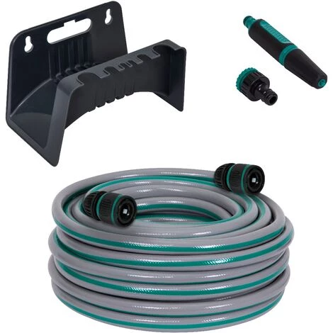 VONROC Tuyau D’arrosage 20 M - Buse D'arrosage, Support De Tuyau Mural , Raccords D’arrosage Et De Robinet Inclus 4 VONROC Tuyau D’arrosage 20 M - Buse D'arrosage, Support De Tuyau Mural , Raccords D’arrosage Et De Robinet Inclus – Image 2