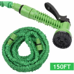 ASUPERMALL 3 Fois Expandable Antifuite Tuyau D'Arrosage A Haute Pression Telescopique Avec 7 Fonction Buse De Pulverisation, Vert 150Ft/ 45M - Vert 150Ft/ 45M -Tuyau d'arrosage Soldes 33632385 4