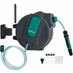 VONROC Dévidoir Automatique Avec Support Mural - Tuyau De 25M, Buse D’arrosage Et Raccords Inclus 9 VONROC Dévidoir Automatique Avec Support Mural - Tuyau De 25M, Buse D’arrosage Et Raccords Inclus -Tuyau d'arrosage Soldes 33893949 3