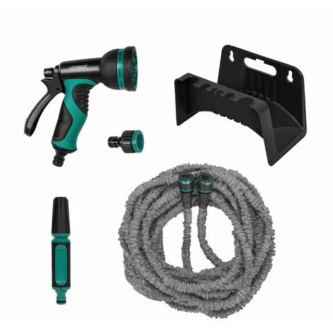 VONROC Tuyau D’arrosage Flexible 30m – Support De Tuyau, Buse Et Raccords De Tuyau Inclus 4 VONROC Tuyau D’arrosage Flexible 30m – Support De Tuyau, Buse Et Raccords De Tuyau Inclus – Image 2