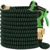 BRIDAY Tuyau D'arrosage Tuyau D'eau De 100 Pi Avec Buse De Pulvérisation à 9 Fonctions Et Raccords En Laiton Massif Durables De 3/4 Po Sans Pli Ensemble De Tuyaux Longs Rétractables Légers Et Flexibles Pour L'extérieur -Tuyau d'arrosage Soldes 34726523 1