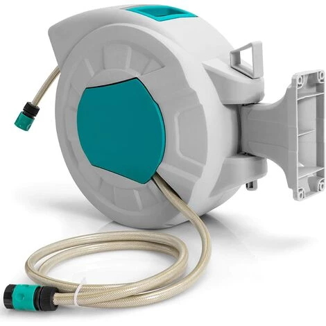 GOPLUS Enrouleur Tuyau Arrosage Avec Tuyau 20+2M, Pistolet à Eau, Rétractation Automatique Et Verrouillage à Toute Longueur, Pivotant à 180°, Idéal Pour Garage, Jardin 3 GOPLUS Enrouleur Tuyau Arrosage Avec Tuyau 20+2M, Pistolet à Eau, Rétractation Automatique Et Verrouillage à Toute Longueur, Pivotant à 180°, Idéal Pour Garage, Jardin