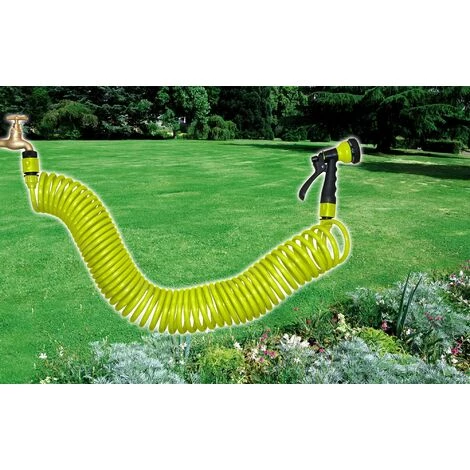 Jardibric- Tuyau D'arrosage (15m) Serpentin Spirale 2 Raccords + Pistolet 7 Formes TAUPE OU VERT ANIS 3 Jardibric- Tuyau D'arrosage (15m) Serpentin Spirale 2 Raccords + Pistolet 7 Formes TAUPE OU VERT ANIS