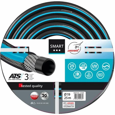 Jardibric - Tuyaux D'arrosage 3 Couches ø 19mm Guipé Tricoté SMART (25) 3 Jardibric - Tuyaux D'arrosage 3 Couches ø 19mm Guipé Tricoté SMART (25)