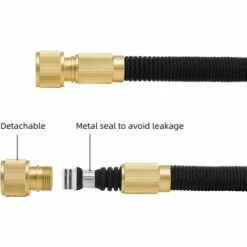 LITZEE Tuyau D'arrosage Extensible, Tuyau Rétractable Raccords De 3/4" Et 1/2" En Laiton Massif Standard UE Flexible Tuyau D'eau Avec Vanne D'arrêt Buse De Pulvérisation à 8 Fonctions,15M/50FT 9 LITZEE Tuyau D'arrosage Extensible, Tuyau Rétractable Raccords De 3/4" Et 1/2" En Laiton Massif Standard UE Flexible Tuyau D'eau Avec Vanne D'arrêt Buse De Pulvérisation à 8 Fonctions,15M/50FT -Tuyau d'arrosage Soldes 36579780 3