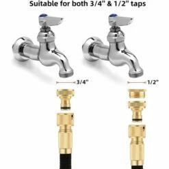 LITZEE Tuyau D'arrosage Extensible, Tuyau Rétractable Raccords De 3/4" Et 1/2" En Laiton Massif Standard UE Flexible Tuyau D'eau Avec Vanne D'arrêt Buse De Pulvérisation à 8 Fonctions,15M/50FT 11 LITZEE Tuyau D'arrosage Extensible, Tuyau Rétractable Raccords De 3/4" Et 1/2" En Laiton Massif Standard UE Flexible Tuyau D'eau Avec Vanne D'arrêt Buse De Pulvérisation à 8 Fonctions,15M/50FT -Tuyau d'arrosage Soldes 36579780 5