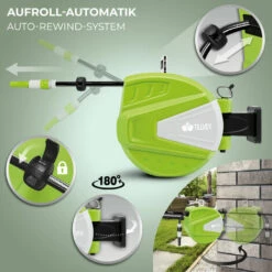 Tillvex Enrouleur De Tuyau D'arrosage 15+2m Gris Pour Jardin - Avec Support Mural + Poignée | Dévidoir Pour Tuyau Avec Pistolet à Eau Et Tuyau D'arrosage | Pivotant à 180 9 Tillvex Enrouleur De Tuyau D'arrosage 15+2m Gris Pour Jardin - Avec Support Mural + Poignée | Dévidoir Pour Tuyau Avec Pistolet à Eau Et Tuyau D'arrosage | Pivotant à 180 -Tuyau d'arrosage Soldes 36803156 3
