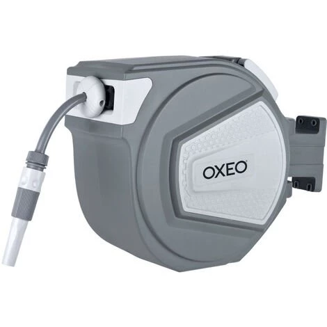 OXEO Dévidoir Mural Automatique 25 M - Tuyau D'arrosage + Enrouleur + Raccords + Robinet 3 OXEO Dévidoir Mural Automatique 25 M - Tuyau D'arrosage + Enrouleur + Raccords + Robinet