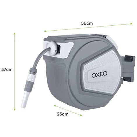 OXEO Dévidoir Mural Automatique 25 M - Tuyau D'arrosage + Enrouleur + Raccords + Robinet 7 OXEO Dévidoir Mural Automatique 25 M - Tuyau D'arrosage + Enrouleur + Raccords + Robinet – Image 5
