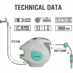 HAUSHOF Enrouleur Tuyau Arrosage, 20+2 M Avec 2 Pistolet à Eau (9 Modes De Jet Réglables),Rétractation Automatique,Pivotant à 180°,Verrouillage à Toute Longeur,Dévidoir Mural Idéal Pour Jardin,Garage 10 HAUSHOF Enrouleur Tuyau Arrosage, 20+2 M Avec 2 Pistolet à Eau (9 Modes De Jet Réglables),Rétractation Automatique,Pivotant à 180°,Verrouillage à Toute Longeur,Dévidoir Mural Idéal Pour Jardin,Garage -Tuyau d'arrosage Soldes 37820011 4