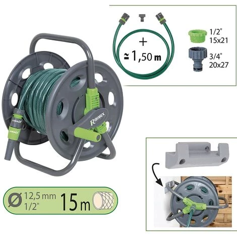 RIBIMEX Dévidoir RIBILAND PRA-DB-1104 - Enrouleur Avec Tuyau D'arrosage - 15 M - Ø 12,5 Mm 4 RIBIMEX Dévidoir RIBILAND PRA-DB-1104 - Enrouleur Avec Tuyau D'arrosage - 15 M - Ø 12,5 Mm – Image 2