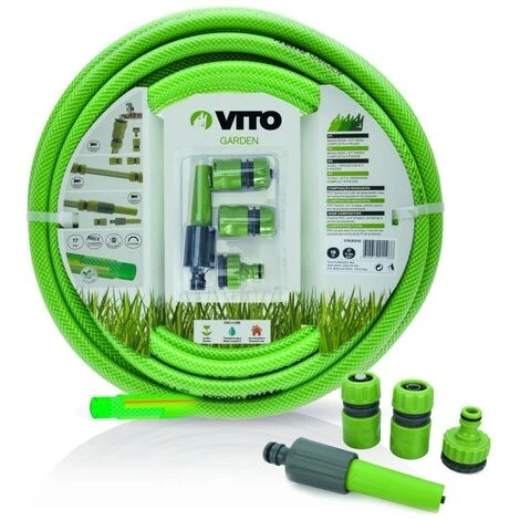 VITO GARDEN Kit D'arrosage Jardin 19mm VITOGARDEN 25m PVC Renforcé Avec Lance Multi Jet+ 2 Raccords Auto+ Nez De Robinet 3 VITO GARDEN Kit D'arrosage Jardin 19mm VITOGARDEN 25m PVC Renforcé Avec Lance Multi Jet+ 2 Raccords Auto+ Nez De Robinet